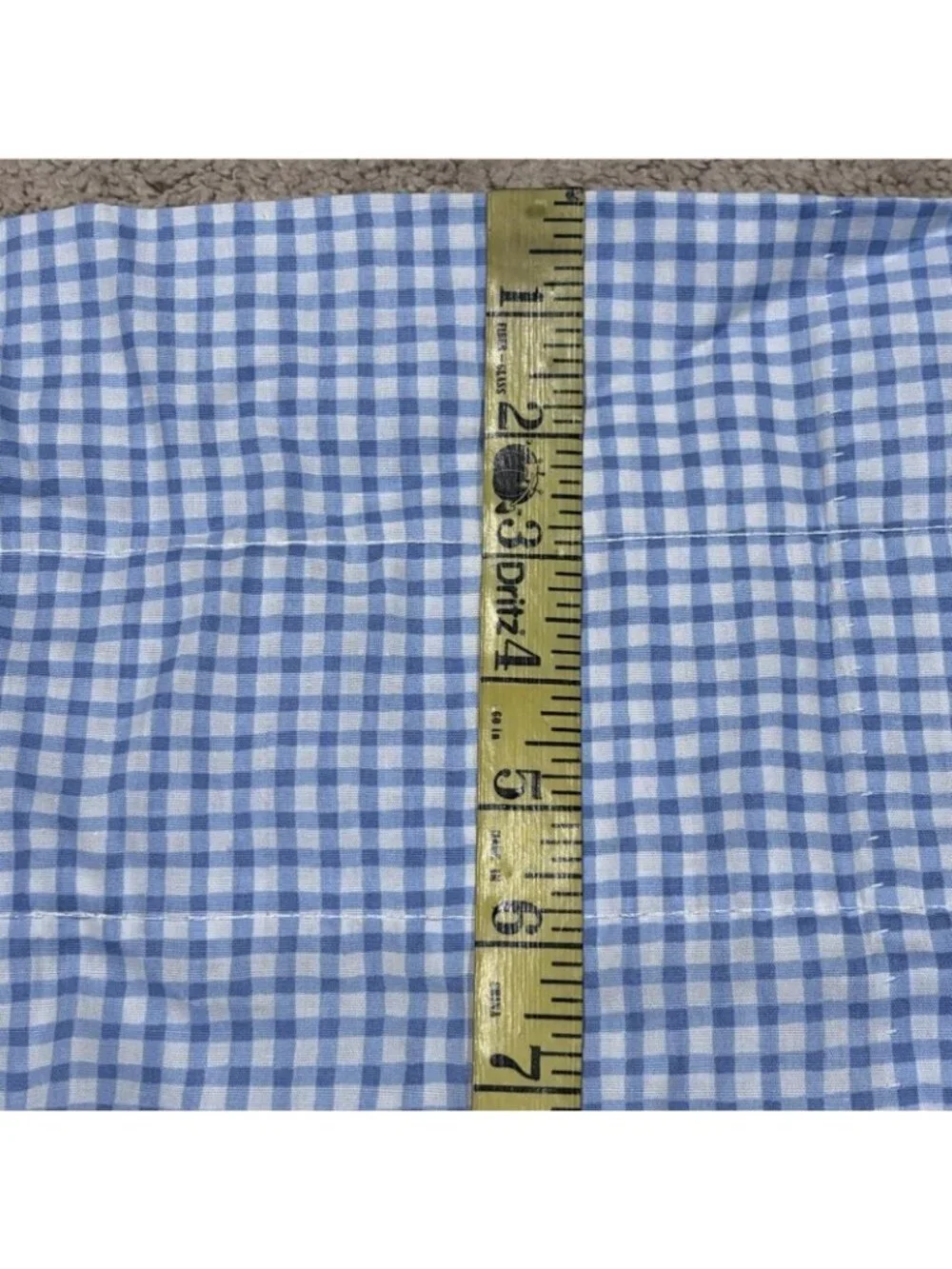 VTG 2 Blue & White Gingham Swag Curtain 39